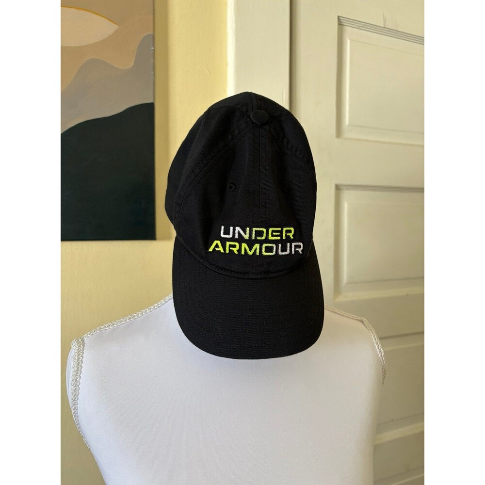 Under Armour baseball hat cap black neon green white free fit youth mens sports